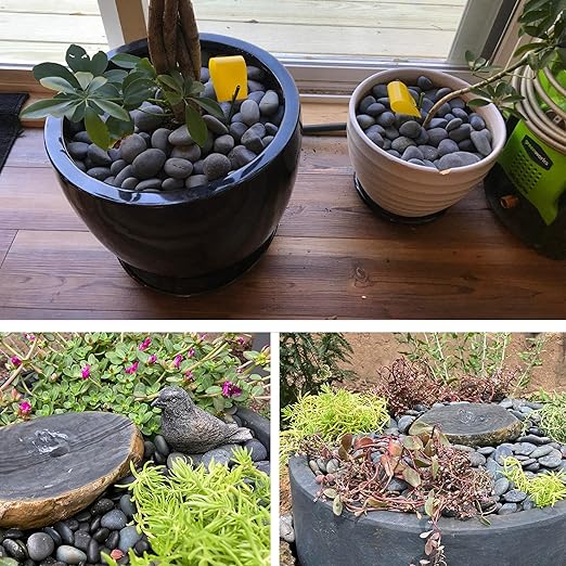 18 Pounds Natural River Rocks Mexican Beach Pebbles for Garden Landscape Stone Paving Stone Grey (1Inch)