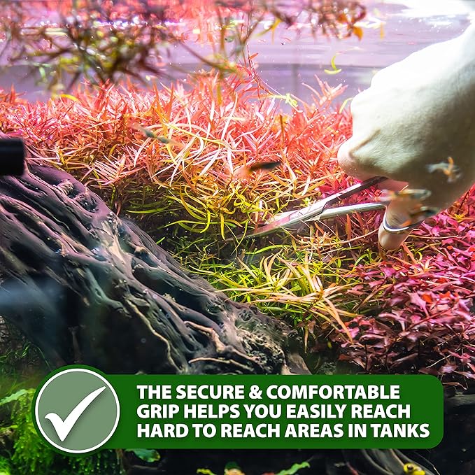 Mandala Crafts Extra Long Stainless Steel Curved Aquarium Scissors for Trimming Aquatic Plants – Wave Aquascape Scissors for Fish Tanks, Hospital Tanks, Goldfish Bowls, Aquariums, and Terrariums