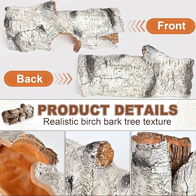 Reptile Hide Caves Simulation Tree Hideout, Hideout Shelter Sleep Cave is Decorated for Arboreal Reptile, Snake, Leopard Gecko, Lizard, Salamander, Hermit Crab Aquarium