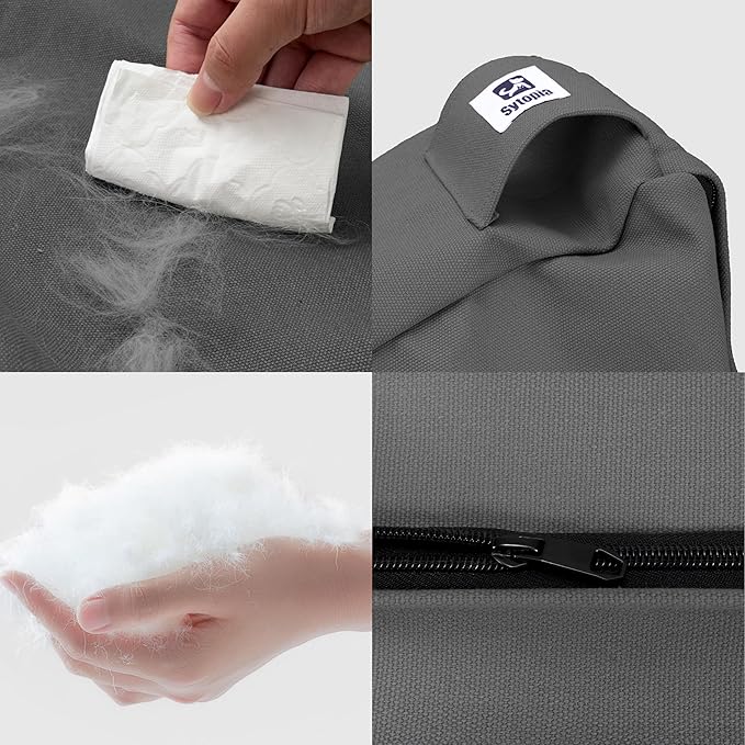 Sytopia 36-Inch Canvas Outdoor Dog Bed, Waterproof & Washable with Removable Cover, Ideal for Medium & Large Dogs, Chew-Proof Great for Indoor, Outdoor, Crate, or Patio Use (Dark Grey)