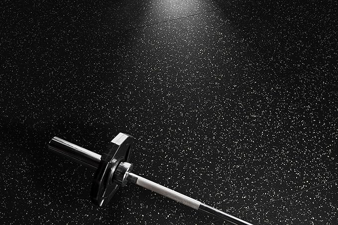 Playsafer Genaflex Rubber Gym Floor Mat, Heavy Duty Commercial Protective Gym Flooring Roll - 8mm Thick (Black, 4' X 10')