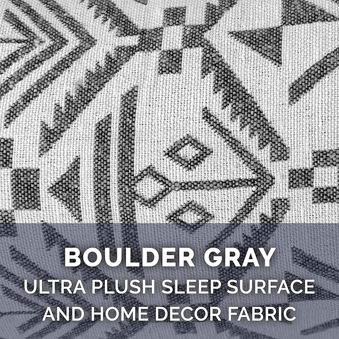 Furhaven Orthopedic Dog Bed for Large Dogs w/ Removable Bolsters & Washable Cover, For Dogs Up to 95 lbs - Plush & Southwest Kilim Woven Decor Sofa - Boulder Gray, Jumbo/XL