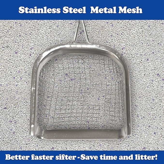 Sand Dipper Metal Cat Litter Scoop – Long Handle Cat Poop Scooper for Litter Box (27”), Heavy-Duty Stainless Steel Kitty Litter Scoop (Junior)