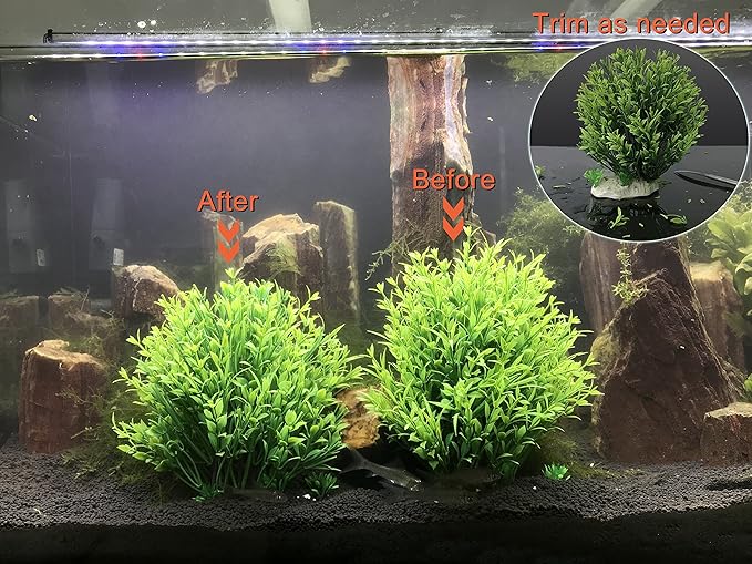 BEGONDIS Aquarium Decorations Fish Tank Artificial Green Water Plants Made of Soft Plastic