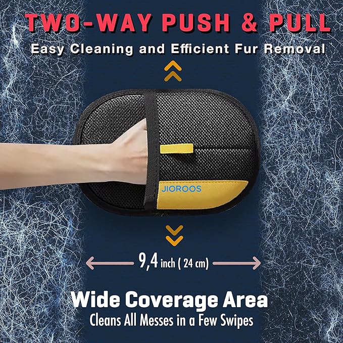 Pet Hair Remover Gloves for Cats & Dogs, Electrostatic Pet Hair Removal Gloves Brush for Pets Hair, Upgraded Animal Fur Removal Tool, Reusable Cats & Dogs Grooming Gloves for Hair Removal (1)