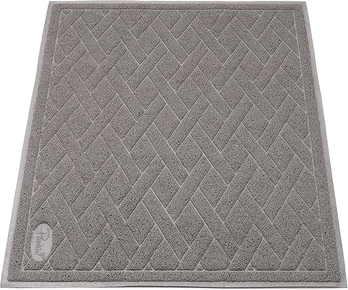 Pawkin Cat Litter Mat, Jumbo XX-Large, 4x3 Feet, Fits Two Litter Boxes or Extra Coverage for One Box, Gray